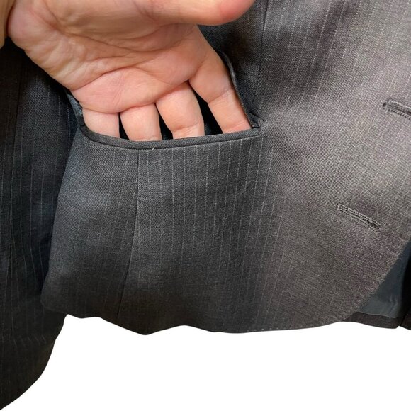 J. Crew Womens Super 120's Blazer Suit Wool Pinstripe Gray 2 Button Lined Size 8 - Picture 4 of 9